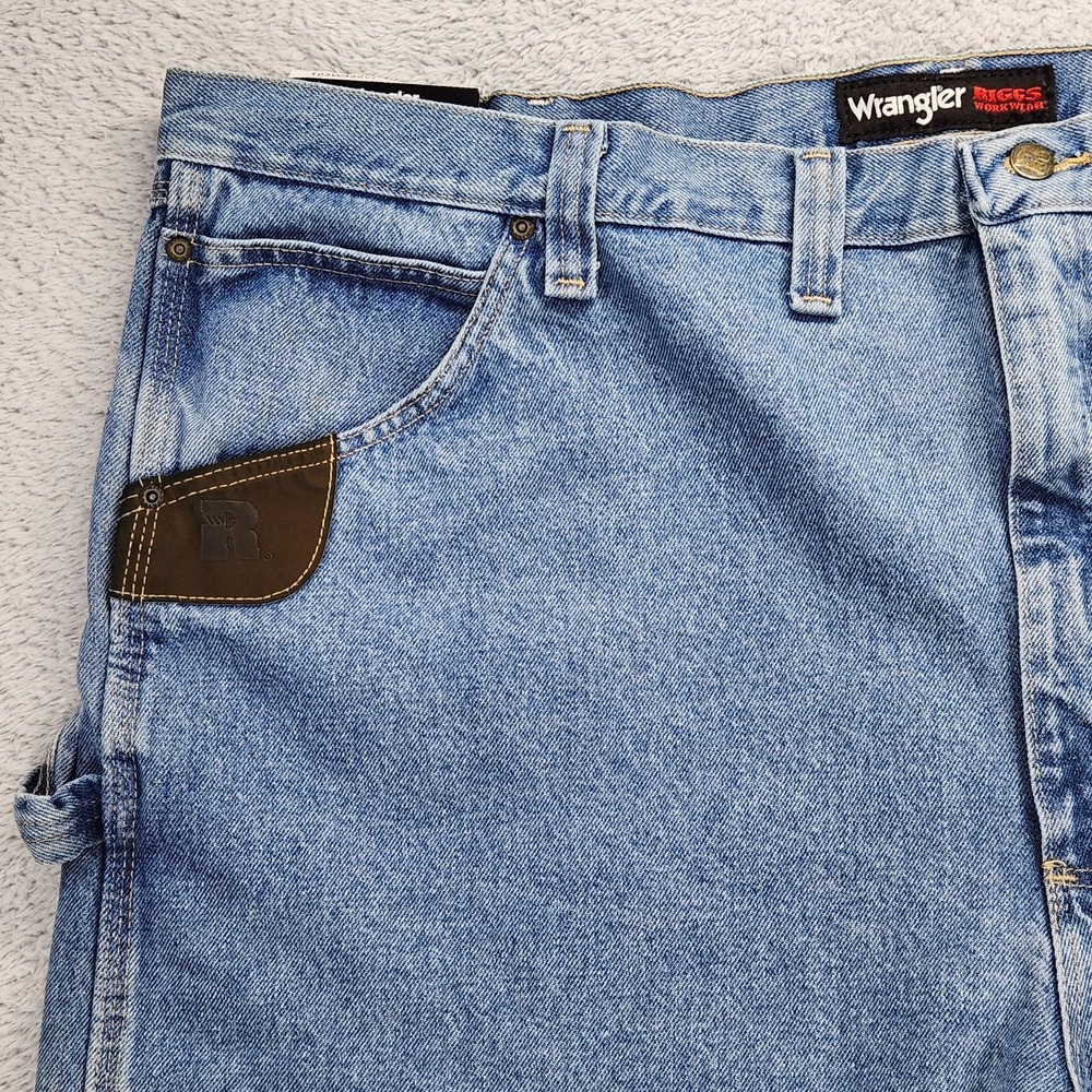 Wrangler Riggs Workwear Carpenter Shorts Mens 48 Blue Denim Relaxed 11 Inseam - Picture 5 of 15